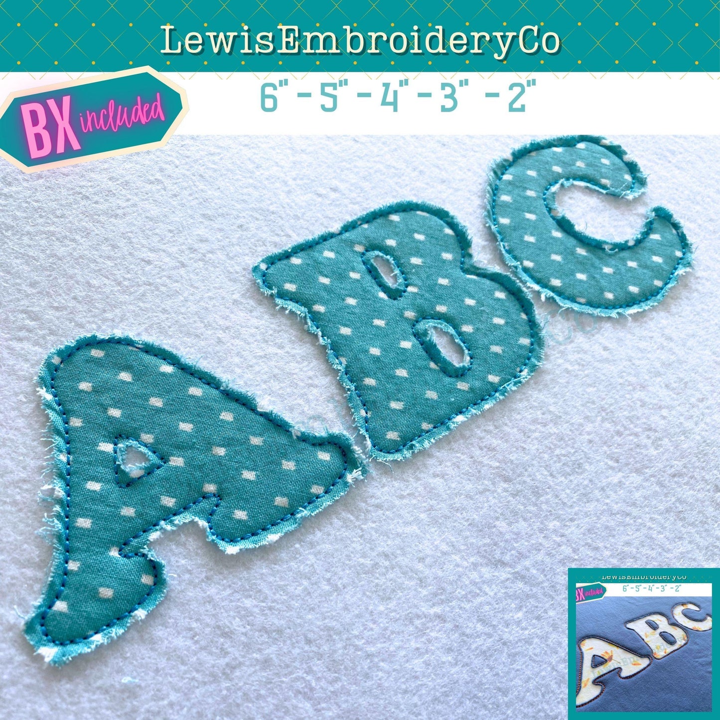 Raggy Edge Applique, Cooper, Machine Embroidery Font - With BX - (PDF Tutorial Included)