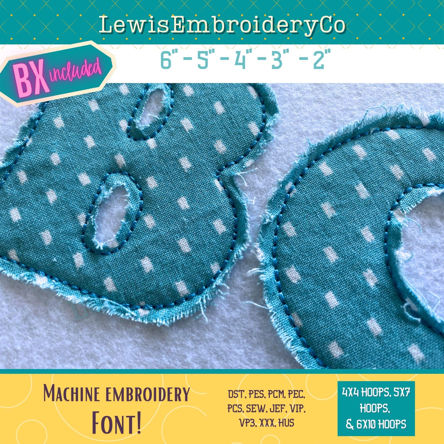 Raggy Edge Applique, Cooper, Machine Embroidery Font - With BX - (PDF Tutorial Included)