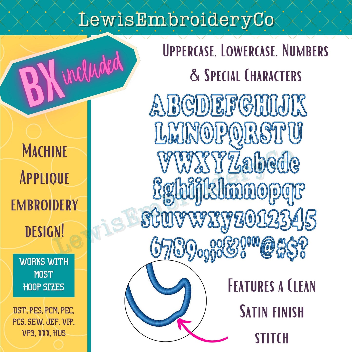 Cooper Applique, Machine Embroidery Font - With BX - (PDF Tutorial Included)