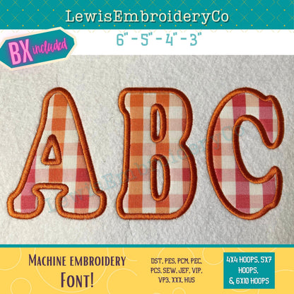 Cooper Applique, Machine Embroidery Font - With BX - (PDF Tutorial Included)