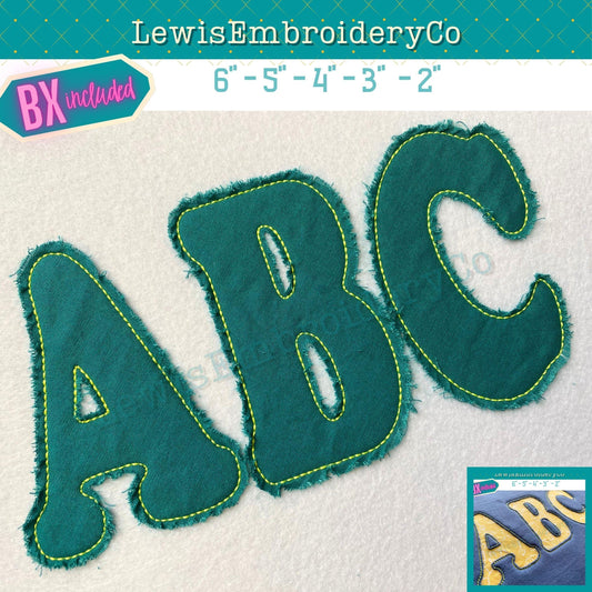 Raggy Applique, Narrow, Machine Embroidery Font - With BX - (PDF Tutorial Included)