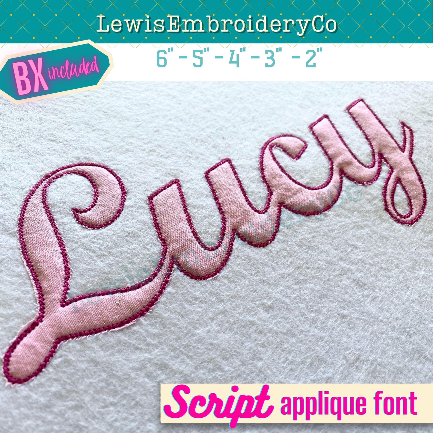 Narrow Applique, Script, Machine Embroidery Font - With BX - (PDF Tutorial Included)
