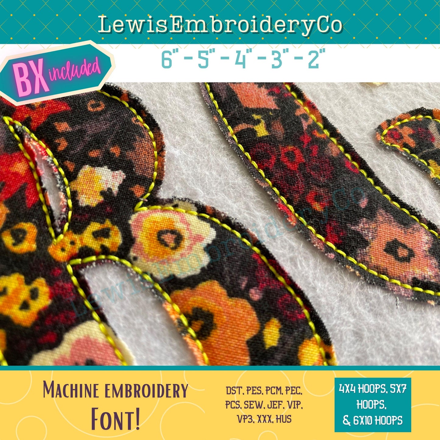Raggy Applique, Vintage, Machine Embroidery Font - With BX - (PDF Tutorial Included)