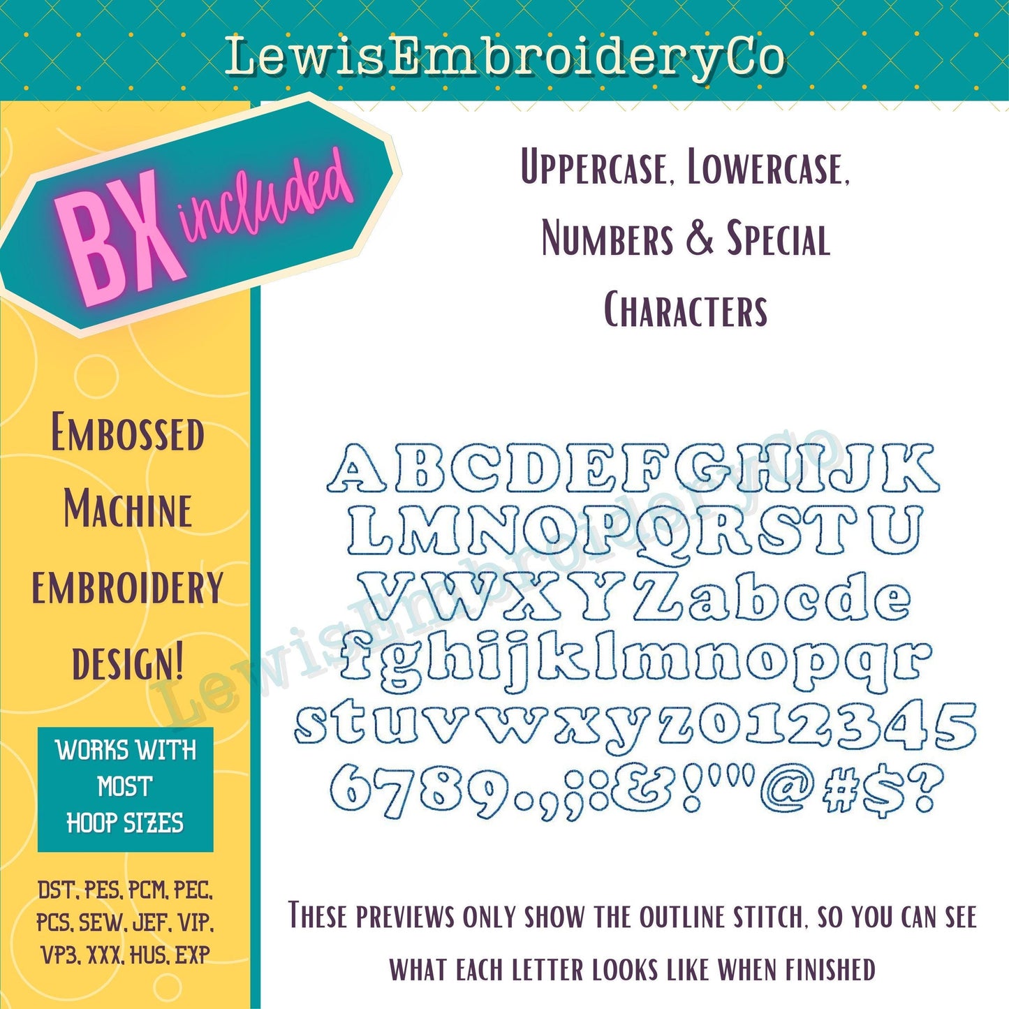 Embossed 3D Puff, Cooper, Machine Embroidery Font - With BX - (PDF Tutorial Included)
