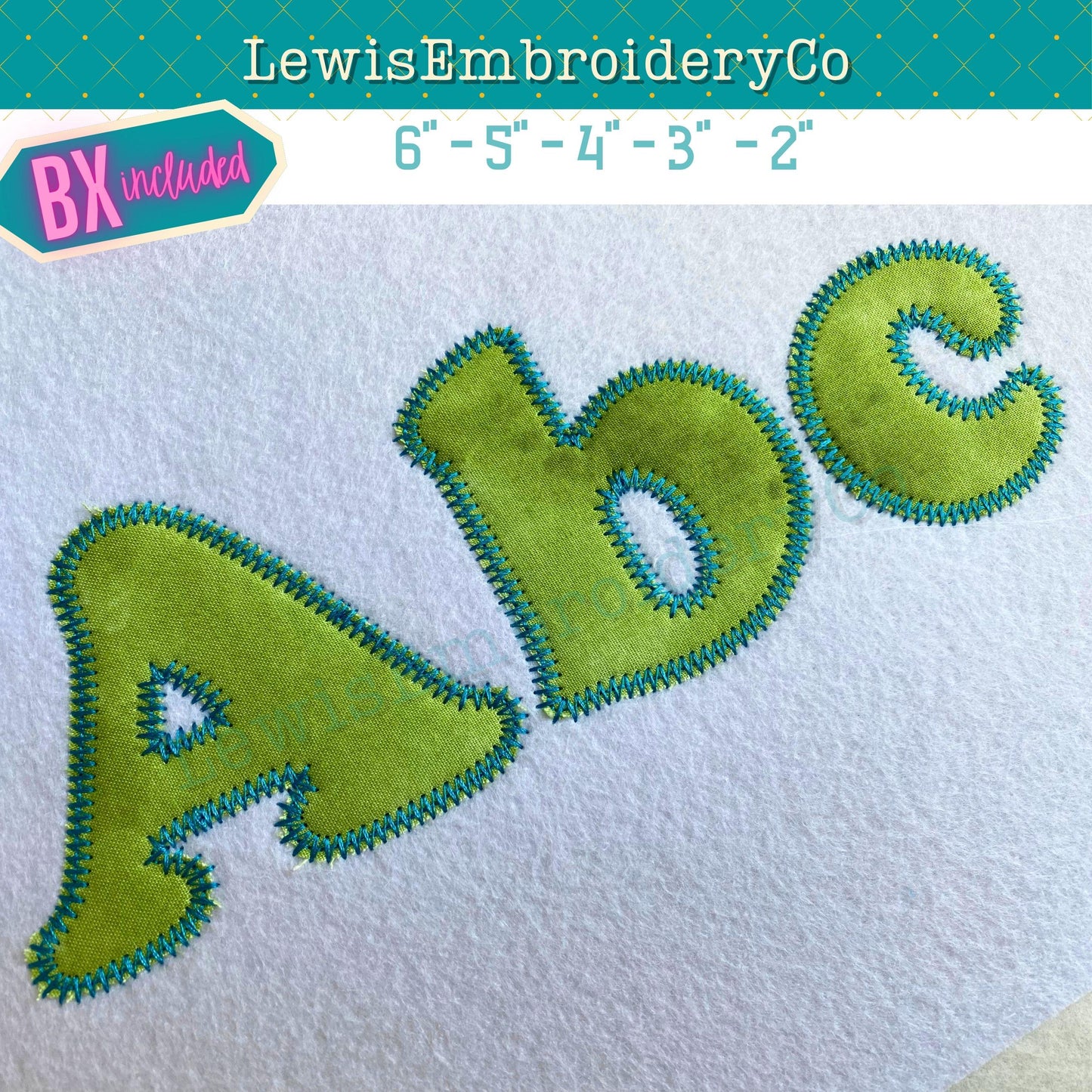 Zig Zag Applique, Cooper, Machine Embroidery Font - With BX - (PDF Tutorial Included)