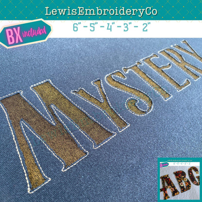 Reverse Applique, Strange, Machine Embroidery Font - With BX - (PDF Tutorial Included)