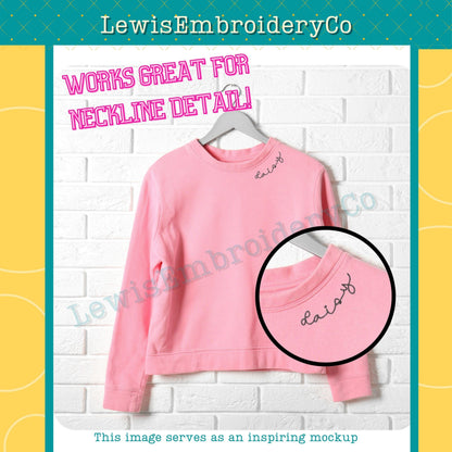 Handwritten Script, Machine Embroidery Font - With BX - (PDF Tutorial Included)