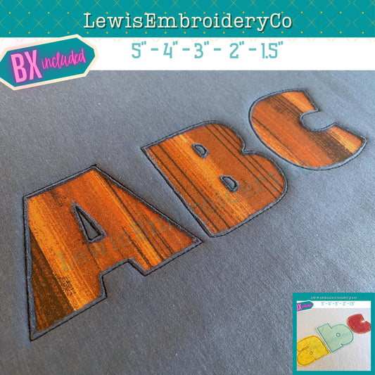 Reverse Applique, Block, Machine Embroidery Font - With BX - (PDF Tutorial Included)
