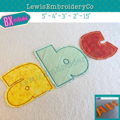 Raggy Applique, Block, Machine Embroidery BX Font - (PDF Tutorial Included)
