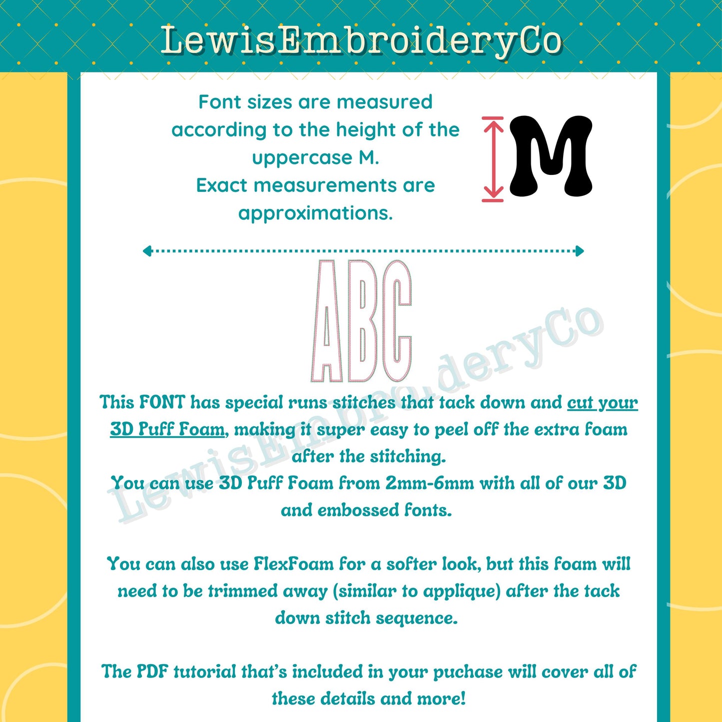 Embossed 3D Puff, Tall Narrow, Machine Embroidery Font - With BX - (PDF Tutorial Included)