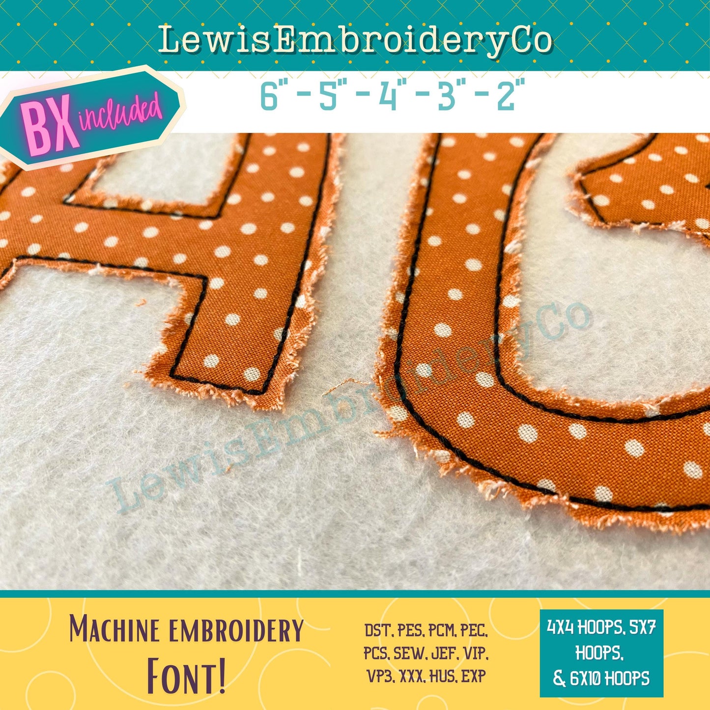 Raggy Edge Applique, Teacher, Machine Embroidery Font - With BX - (PDF Tutorial Included)